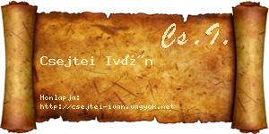 Csejtei Iván névjegykártya
