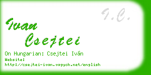 ivan csejtei business card